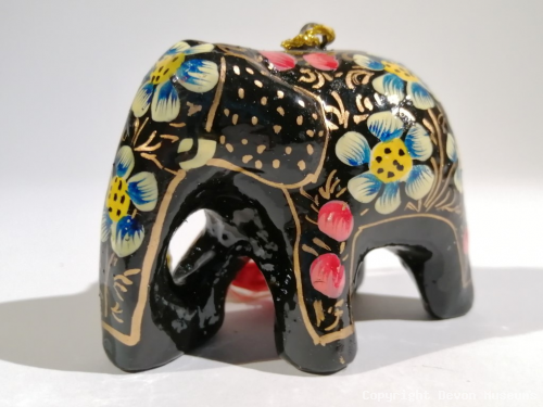 Black floral elephant decoration product photo